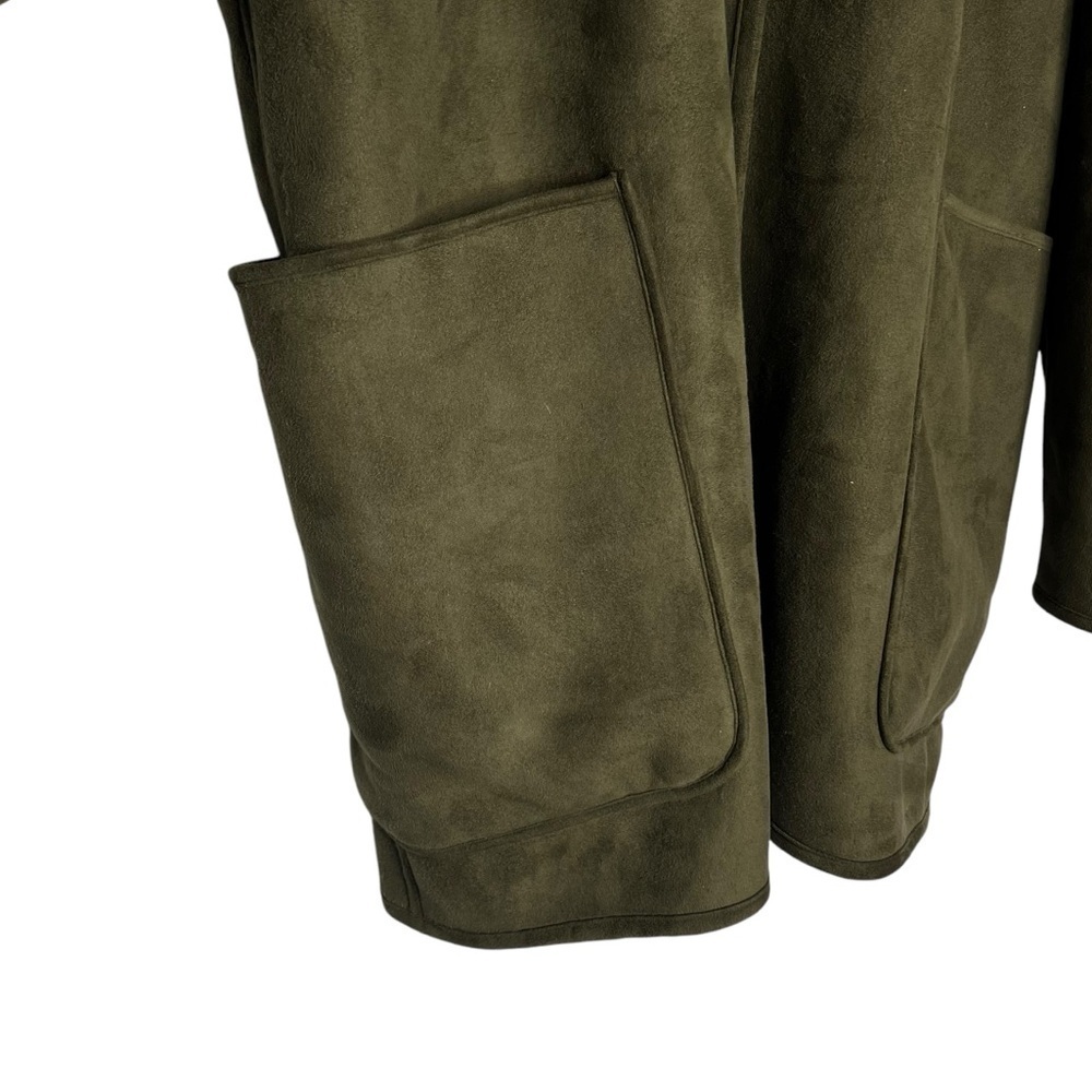 SPANX Reversible Faux Suede and Fleece Jacket Utility Green Size 2X - Picture 7 of 13